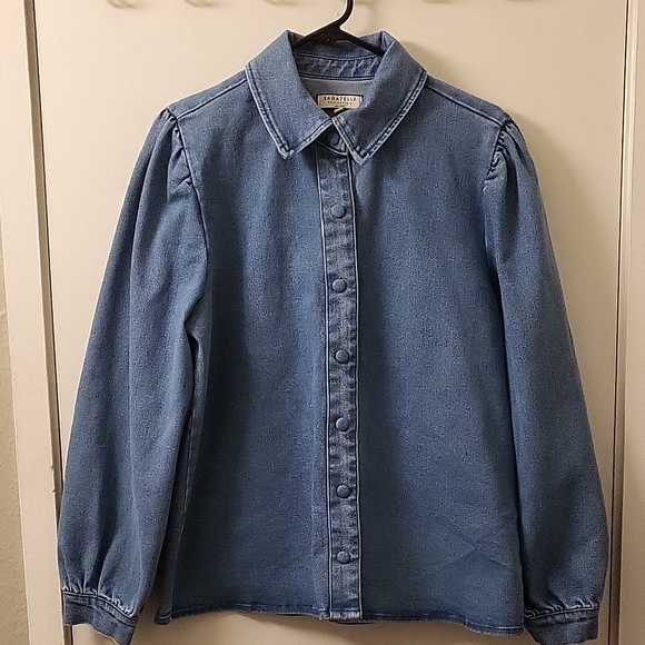 bagatelle Tops - Bagatelle Denim Blue Button-Up Top Size L